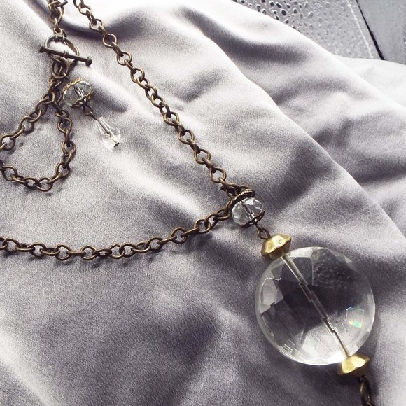 PREMIER DESIGN BRONZE MASSIVE CRYSTAL TASSEL 31" L NECKLACE 51 - Picture 3 of 5